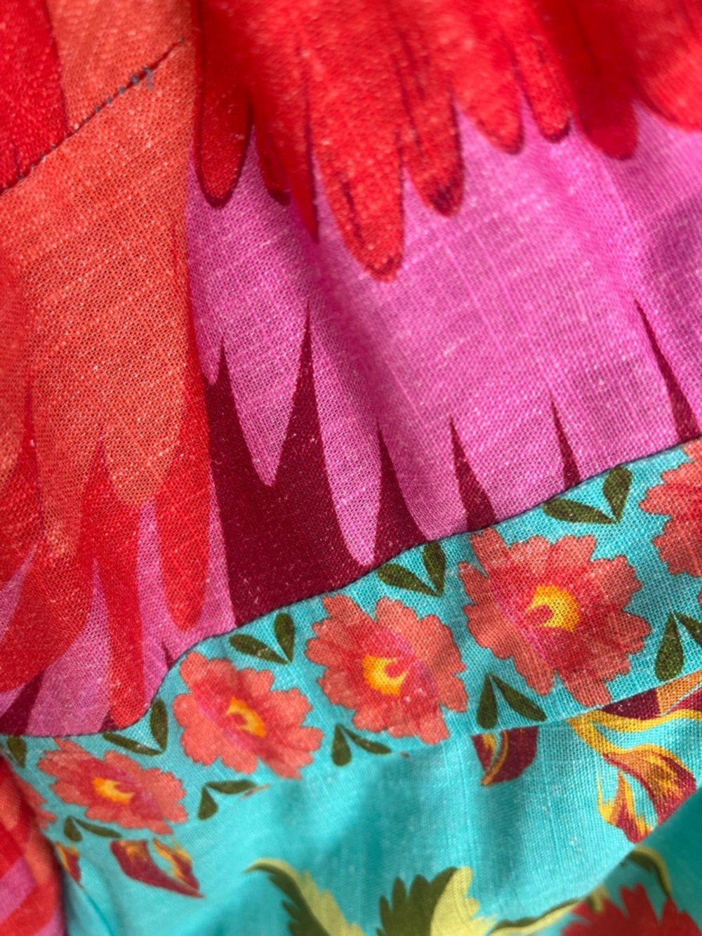 NWT City Chic Tropical Linen Blend Boho Dress Colorful Mini, Plus Size S - Picture 7 of 9